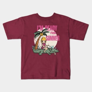 Summer Fun Vibes Logo Design Kids T-Shirt